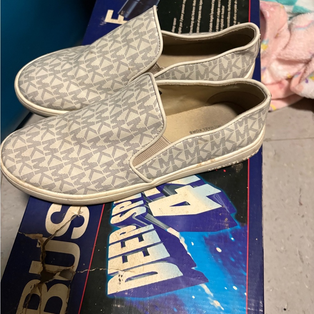 Michael Kors Men's Slip-On Loafers in Light Gray Monogram